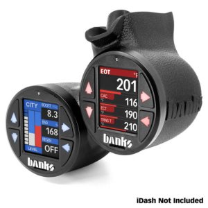 Ford Super Duty Gauge Pod Mount - Banks Power - iDash Stealth Dual - Black - `11-`16